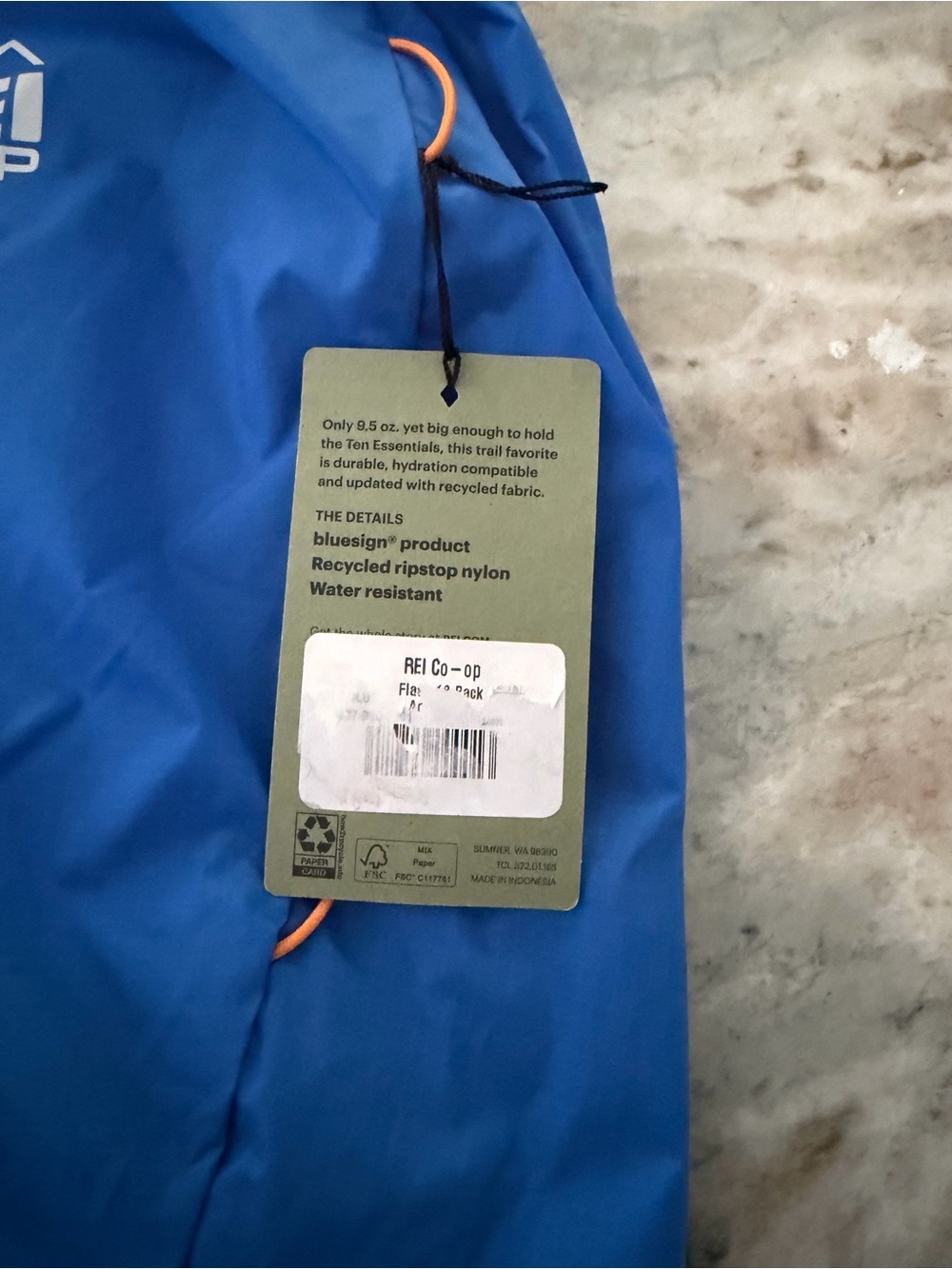 REI Co-op Flash 18 Lightweight Blue Daypack NWT - Picture 2 of 3